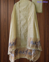 Designer Jamdani Cotton Banarasi Weave Unstitched Suit for Festive & Party Wear
