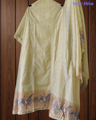 Designer Jamdani Cotton Banarasi Weave Unstitched Suit for Festive & Party Wear