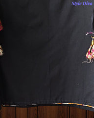 Cotton Applique Mirror Work Unstitched Suit with Printed Tassel Dupatta