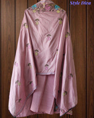 Mul Cotton Kantha Embroidery Unstitched Suit with Kantha Dupatta