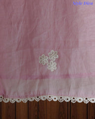 Mul Cotton Embroidered & Pearl Work Unstitched Suit with Embroidered Dupatta