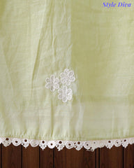 Mul Cotton Embroidered & Pearl Work Unstitched Suit with Embroidered Dupatta