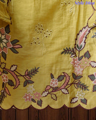 Mul Cotton Embroidered & Schiffli Work Unstitched Suit with Embroidered Dupatta