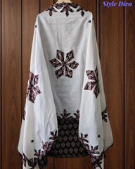 Cotton Printed Applique Work Unstitched Suit with Designer Applique Work Dupatta