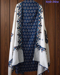 Cotton Printed Applique Work Unstitched Suit with Designer Applique Work Dupatta
