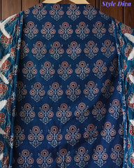 Cotton Printed Applique Work Unstitched Suit with Designer Applique Work Dupatta