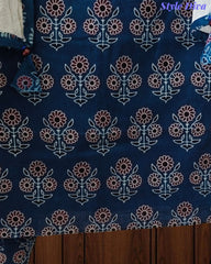 Cotton Printed Applique Work Unstitched Suit with Designer Applique Work Dupatta