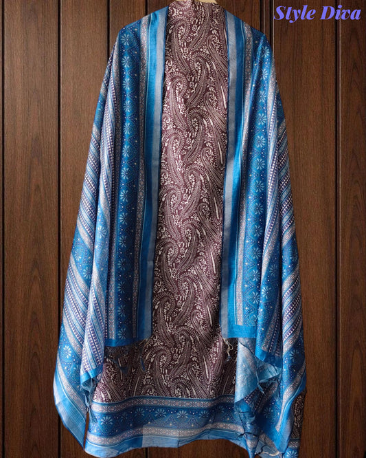 Cotton Maheshwari Digital Print Un-Stitched Suit with Maheshwari Dupatta
