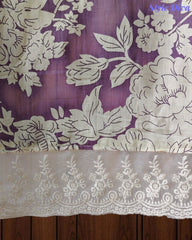 Pakistani Style Cotton Crochet Lace Unstitched Suit with Embroidered Scalloped Dupatta