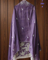 Pakistani Style Cotton Crochet Lace Unstitched Suit with Embroidered Scalloped Dupatta