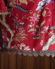 Pure Cotton Digital Print Unstitched Suit with Crochet Lace Dupatta