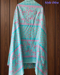 Cotton Pakistani Style Printed Un-Stitched Suit with Crochet Lacing Dupatta