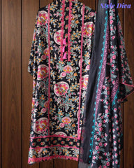 Cotton Pakistani Style Printed Un-Stitched Suit with Crochet Lacing Dupatta