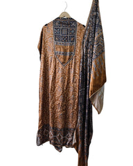 Gajji Silk Digital Print Mirror Work Unstitched Suit with Digital Print Dupatta