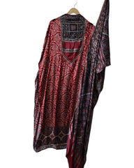 Gajji Silk Digital Print Mirror Work Unstitched Suit with Digital Print Dupatta