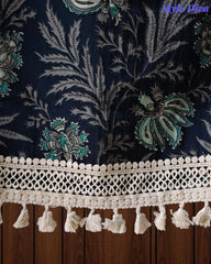 Cotton Pakistani Style Printed Unstitched Suit With Crochet Lacing & Printed Dupatta