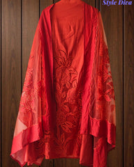 Modal Laser Cut Embroidered Un-Stitched Suit with Designer Dupatta
