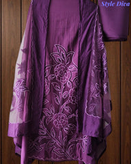 Modal Laser Cut Embroidered Un-Stitched Suit with Designer Dupatta