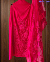 Modal Laser Cut Embroidered Un-Stitched Suit with Designer Dupatta