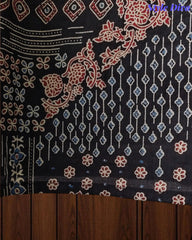 Pure Cotton Traditional Ajrak Printed Unstitched Suit With Zari Highlights & Mirror Work