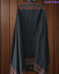 Pure Cotton Traditional Ajrak Printed Unstitched Suit With Zari Highlights & Mirror Work