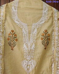 Mul Cotton Block Print Unstitched Suit with Embroidery & Block Print Dupatta