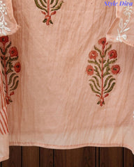 Mul Cotton Block Print Unstitched Suit with Embroidery & Block Print Dupatta
