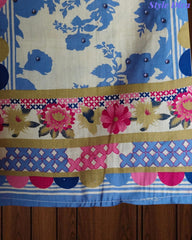 Pure Cotton Printed Unstitched Suit with Pearl Highlighting & Printed Dupatta