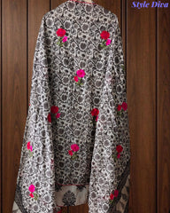 Pure Cotton Printed Unstitched Suit with Mirror Highlighting & Thread Embroidered Dupatta