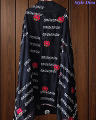 Pure Cotton Printed Unstitched Suit with Mirror Highlighting & Thread Embroidered Dupatta