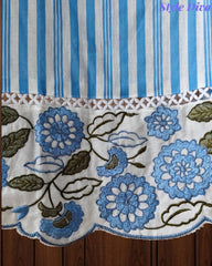 Cotton Printed Daman Embroidery Work Unstitched Suit with Muslin Scalloped Dupatta