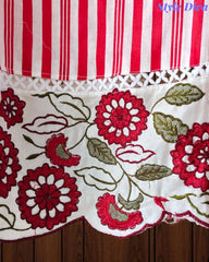 Cotton Printed Daman Embroidery Work Unstitched Suit with Muslin Scalloped Dupatta