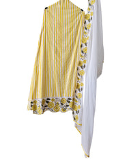 Cotton Printed Daman Embroidery Work Unstitched Suit with Muslin Scalloped Dupatta