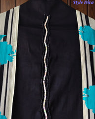 Elegant Cotton Digital Printed Unstitched Suit Set with Pearl Work & Chiffon Dupatta