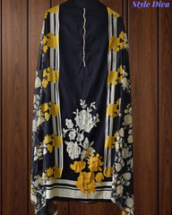 Elegant Cotton Digital Printed Unstitched Suit Set with Pearl Work & Chiffon Dupatta