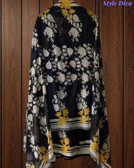 Elegant Cotton Digital Printed Unstitched Suit Set with Pearl Work & Chiffon Dupatta