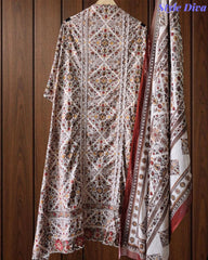 Premium Pure Cotton Digital Print Unstitched Suit Set  with Organza Embroidery