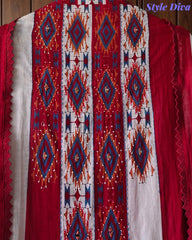 Mul Cotton Printed Unstitched Suit Set with Crochet Lacing, Pearl Highlighting & Digital Print Dupatta
