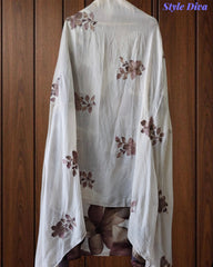 Wrinkle  Digital Print Unstitched Suit Set with Embroidery & Sequin Highlighting