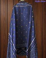 Cotton Maheshwari Digital Print Unstitched Suit Set with Banarasi Weaves & Banarasi Border Dupatta