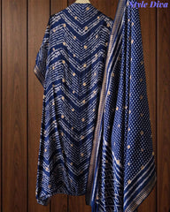 Cotton Maheshwari Digital Print Unstitched Suit Set with Banarasi Weaves & Banarasi Border Dupatta