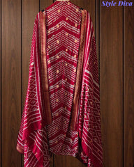 Cotton Maheshwari Digital Print Unstitched Suit Set with Banarasi Weaves & Banarasi Border Dupatta