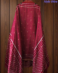 Cotton Maheshwari Digital Print Unstitched Suit Set with Banarasi Weaves & Banarasi Border Dupatta
