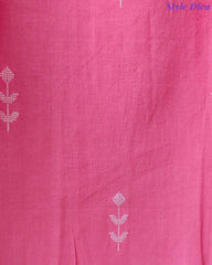 Pure Handloom Cotton Unstitched Suit Set with All-Over Embroidery & Tassel Dupatta