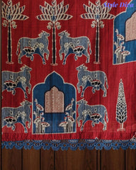 Cotton Pichwai Art Unstitched Suit Set with Kota Dupatta & Zari Highlighting
