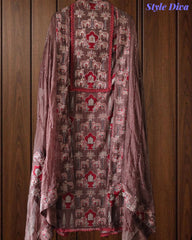 Cotton Pichwai Art Unstitched Suit Set with Kota Dupatta & Zari Highlighting