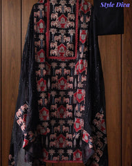 Cotton Pichwai Art Unstitched Suit Set with Kota Dupatta & Zari Highlighting