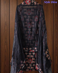 Cotton Pichwai Art Unstitched Suit Set with Kota Dupatta & Zari Highlighting