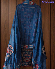 Cotton Pichwai Art Unstitched Suit Set with Kota Dupatta & Zari Highlighting