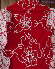 Pure Cotton Unstitched Suit Set with Overall Embroidery & Embroidered Cotton Dupatta